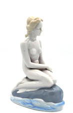 Wagner & Apel GDR Porcelain Mermaid Seated on...