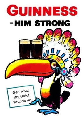 Guinness Toucan Advertising Postcard Big Chief Toucan 12x8in Metal Sign Poster