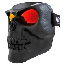 Global Vision Skull Mask Motorcycle Riding Goggles Full Face w/ Red Mirror Lens