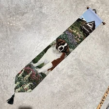 Gone Doggin Bell Pull Saint Bernard Wall Tapestry Cotton USA Made Vintage 2001