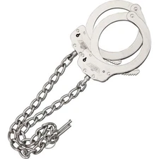 UZI Nickel Plated Steel Double Safety Lock Police Security Leg Cuffs