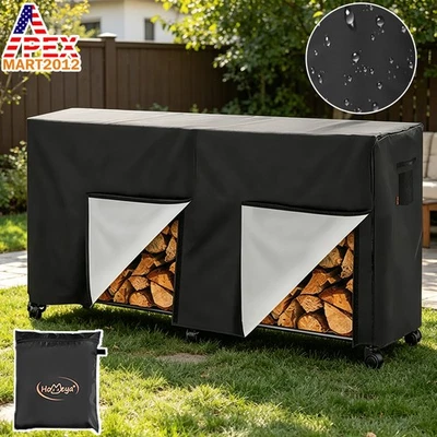 8FT Firewood Log Rack Cover Waterproof Outdoor Wood Storage Protector Heavy Duty - Image 1 of 4