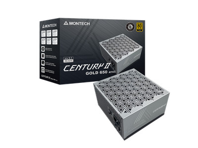 MONTECH Century II - 650W High-End ATX Gaming Power Supply - 80 Plus Gold Effici