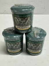 Yankee Candle Eucalyptus 1,75 oz.  Velas - Juego de 3 Raras - Nuevo Stock Antiguo