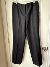 PENDLETON Petite Black 100 Virgin Wool Lined Pants Zip Fly Pockets Women  s 14