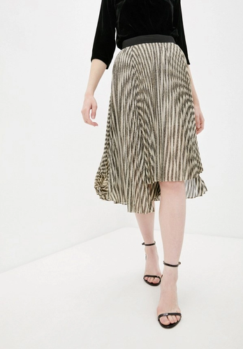 Maje Women's Skirt Size 36 FR / S Midi Striped Pattern Glitters MFPJU00499