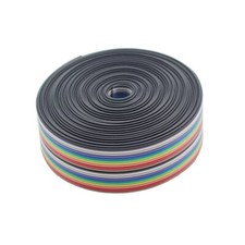 16ft/5m Rainbow Flat Ribbon IDC Cable 20 Wire Color for Electronics