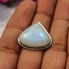 RAINBOW MOONSTONE NATURAL GEMSTONE 925 STERLING SILVER JEWELRY RING 3 TO 12