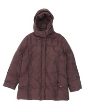 Fila Womens Hooded Padded Jacket Uk 18 Xl Brown Polyamide Vx01