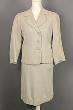 VTG Women's 50s 60s 2 PC Mint Green Wool Skirt Suit Sz S 1950s 1960s