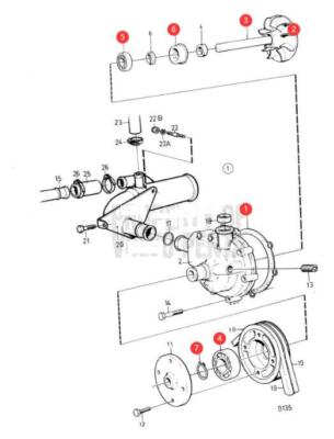 Kit Joint De Pompe à Eau Pour Volvo Penta AD30, AD31, KAD32, AD41, KAD42, KAD43 - Neuf