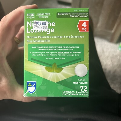 1 Box Rite Aid Nicotine Lozenges 4MG Mint 72 Per Box Exp 01/2025