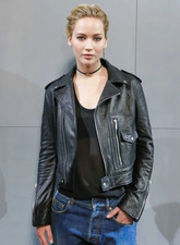 Women Celebrity Jennifer Lawrence Leather Jacket Black Lambskin Leather Jacket