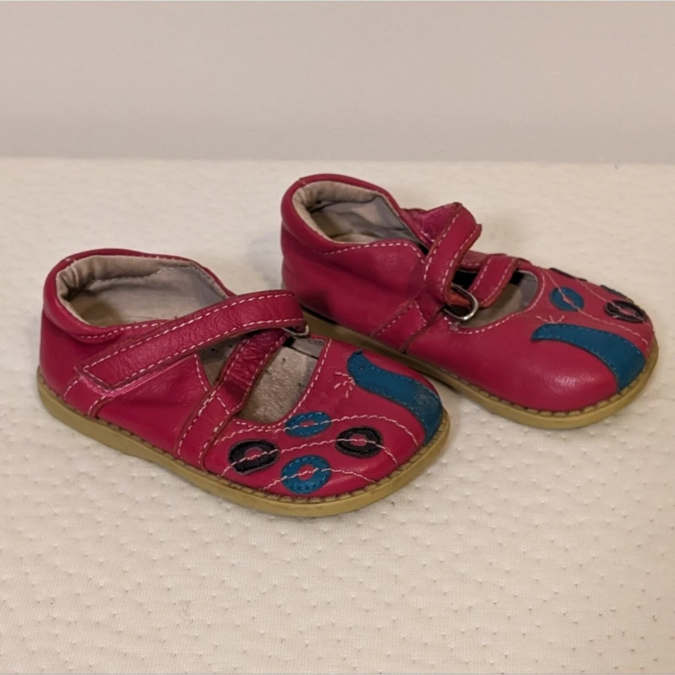 Livie & Luca Peacock Baby Shoes Size 5 Pink and Blue Peacock - Image 2 of 4