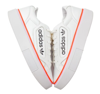 Adidas Sleek Super W Platform Sneakers Leather White Lilac Womens  Chunky