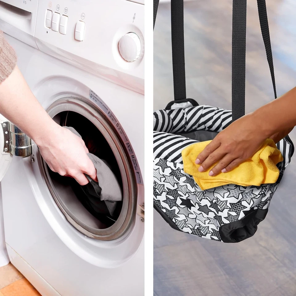 Evenflo Exersaucer Puerta Way Jumper Bebé Niño Pequeño Jugar Divertido Estrellas Blancas y Negras Foto 3 de 4