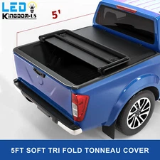 5ft Soft 3-Fold Tonneau Cover For 2005- 2026 Nissan Frontier Crew Cab Truck Bed