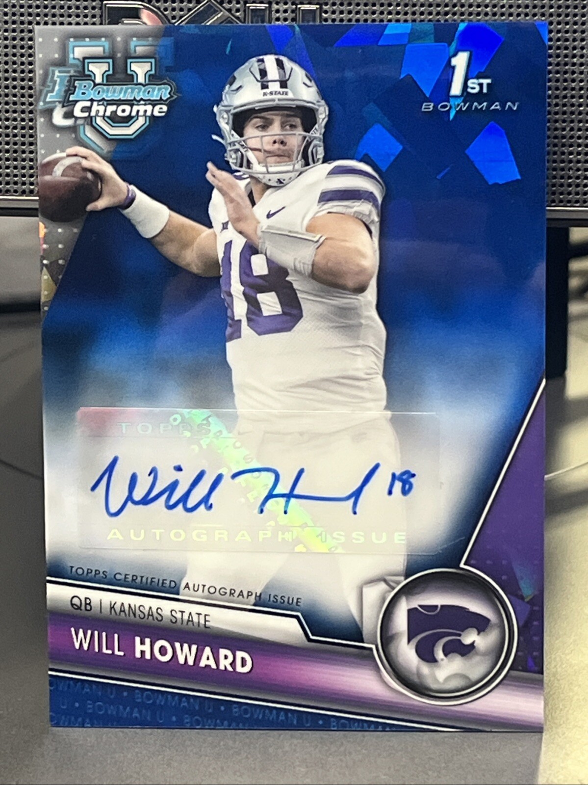 2023 Bowman Chrome University 1st Will Howard Blue Sapphire Auto National Champ