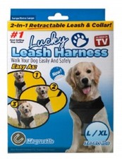 2 in 1 Retractable Leash and Harness for Dogs - L/XL - Magnetic - 36 - 80 pounds