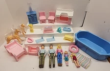 24 Playskool Dollhouse Furniture 1990-1997 Vintage Figures Horse Pool Large Lot