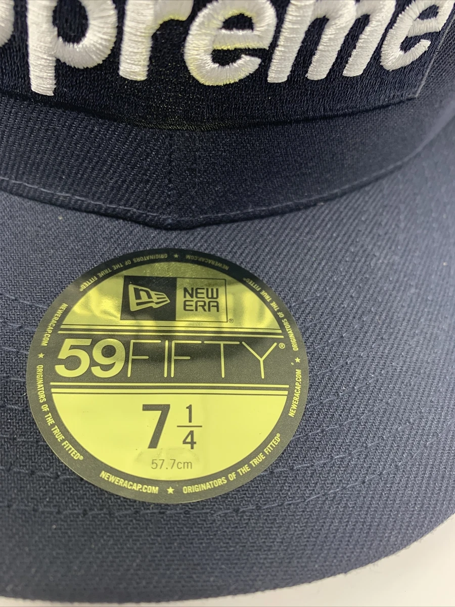 Supreme New Era Champions Box Logo Hat Navy Size 7 1/4