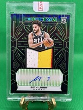 2023-24 OBSIDIAN ELECTRIC ETCH GREEN #239 SETH LUNDY RC JSY AUTO #10/25