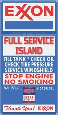 EXXON GAS STATION FULL SERVICE ISLAND PUMP SIGN REMAKE ALUMINUM SIZE OPTIONS