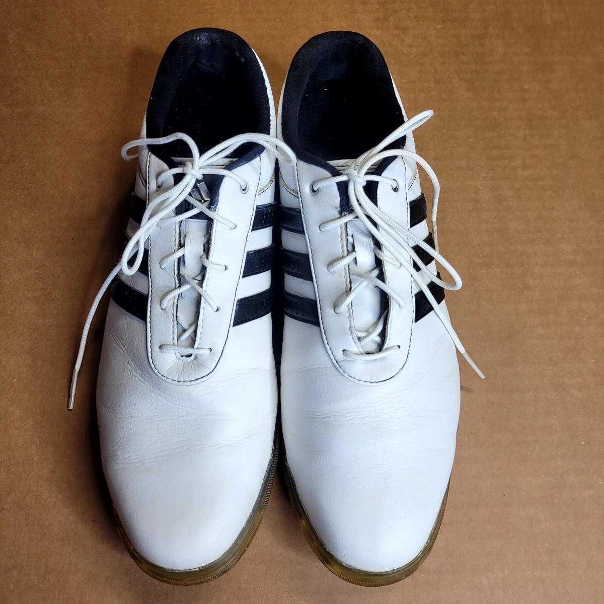 Adidas Adipure Golf Shoes Leather White/Black #F33450 Men's Sz 10 | eBay