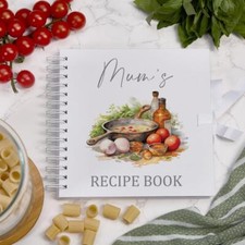Personalised Any Name Recipe Book, Cook Book, Bakers White Cover