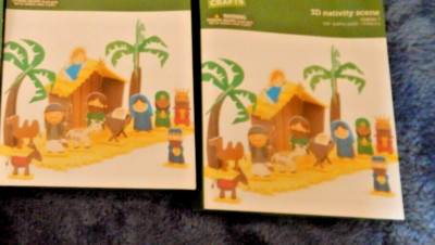 LOT OF 2 XMAS 3D Activity Kit, Holy Family Nativity Scene (AGES 4+) (#V213HL)