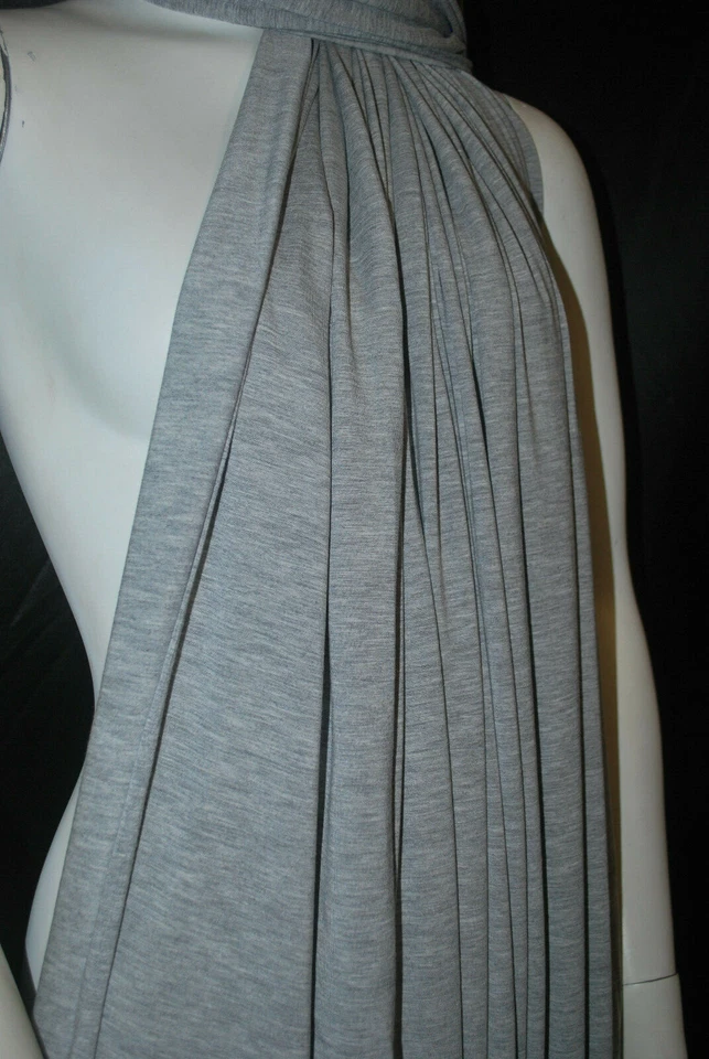 Micro Bambú 4 Vías Tejido Spandex Jersey Tejido Ecológico Lujo Gris Brezo Foto 3 de 4