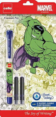 Cello Marvel Avengers Fountain Pen with two super jumbo cartridges FREE  SHIPPING