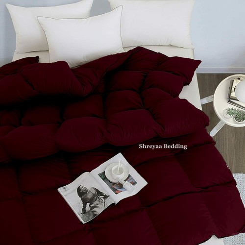 Fancy Premium Soft Solid Wine Comforter Goose Down Alternative Twin XL Size - Picture 3 of 13
