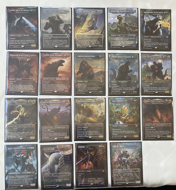 1x COMPLETE SET (19) Ikoria GODZILLA MT/NM MTG IKO DoubleSleeved