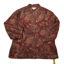 Coldwater Creek Women's Size PXL Paisley Metallic Accent Open Front Jacket.