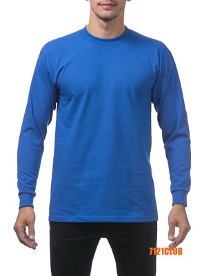 PRO CLUB LONG SLEEVE HEAVYWEIGHT T SHIRT PROCLUB MEN'S PLAIN T SHIRT BIG & TALL