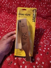 HS STRUT SPRING YELP'R SPRING LOADED ONE HAND POPLAR WALNUT BOX TURKEY CALL 