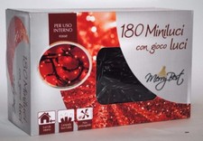 180 Miniluci con gioco luci, MERRY BEST NATALE, lunghezza 7,1mt. colore Rosso