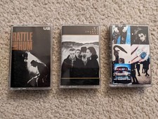 Lot Of 3 U2 Cassette Tapes: Rattle And Hum, The Joshua Tree, Achtung Baby.
