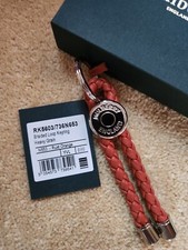 GENUINE MULBERRY RUST ORANGE HEAVY GRAIN   KEYRING WITH BOX CHRISTMAS 