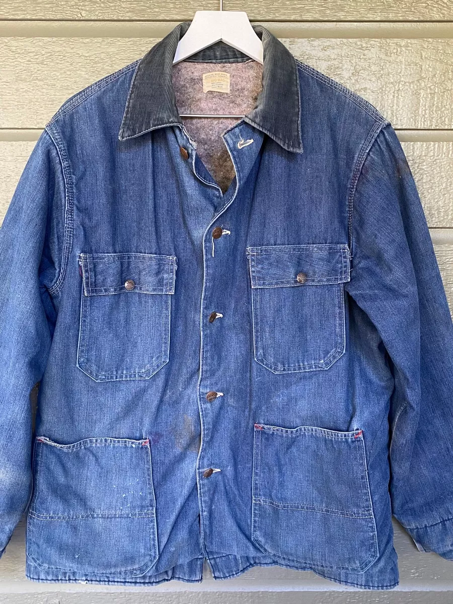 Vintage Big Mac Denim Jacket Lined Coat JCPenney Corduroy Barn Farm Ag Chore