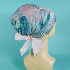 Surgical Scrub Hat for Women - Turquoise marble