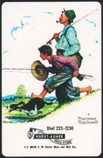 Vintage single playing card HURST ASHER DRUG STORE fishing Rockwell Ft Scott KS