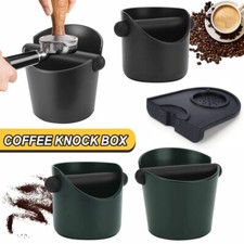 Coffee Knock Box Bin Bucket Container Espresso Grinds With Tamp Tube Bar & Mat