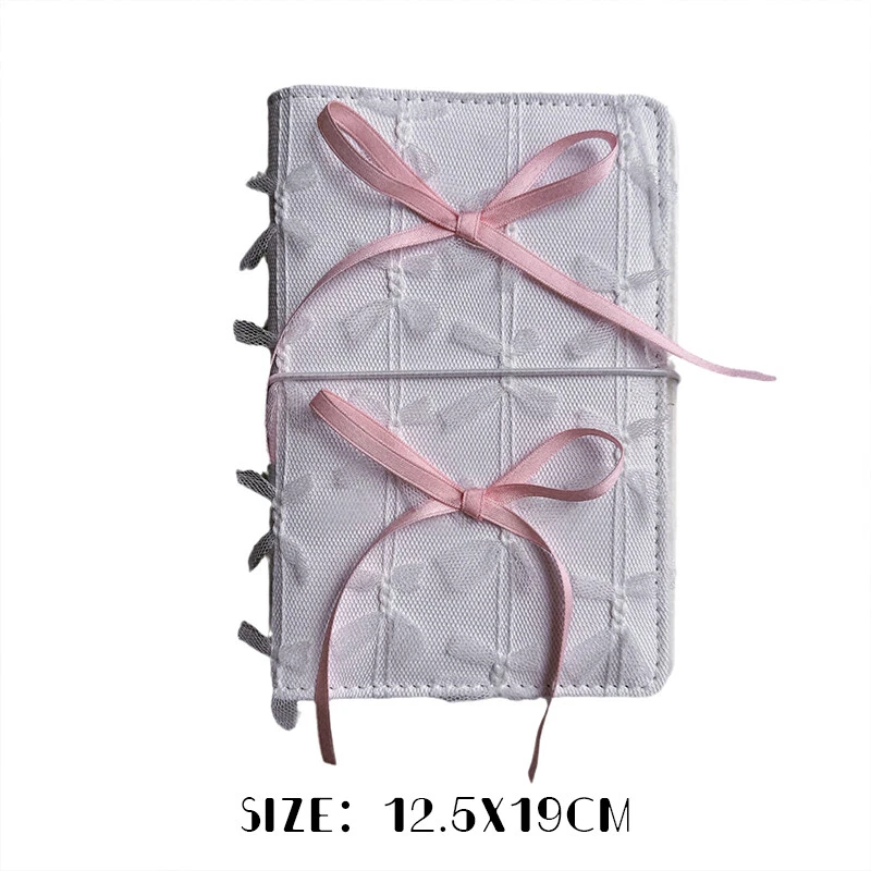 Sweet Lace Bow Mesh A6 Binder Notebooks Scrapbook Journal Notepad School Supplie - Image 4 of 4