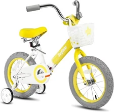 JOYSTAR Kids Bike Girls 16 Inch Children's Bicycle with Basket Yellow F178