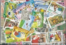 Anguilla 100 différents timbres
