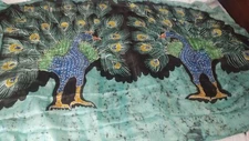 Peacock scarf 100% Silk ,Raiment Fashions Inc New York Vintage
