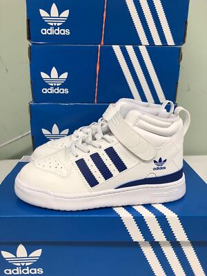 adidas Little Kids Originals Forum Mid 360 Sneaker White/Royal Blue/White GW2582