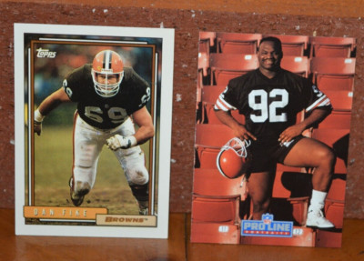 VINTAGE FOOTBALL CARDS BUY 1 GET 1 FREE BROWNS MICHAEL DEAN PERRY & DAN FIKE